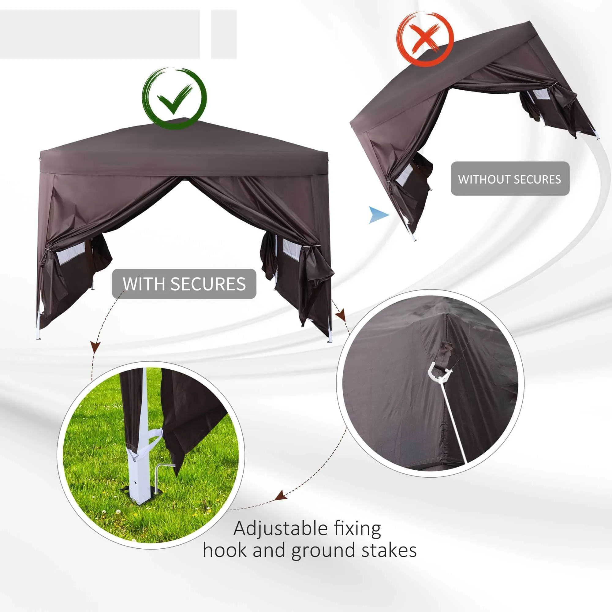 10ft x 10ft Gazebo Canopy Portable Outdoor Folding Pop Up Tent - Available in 2 Colours