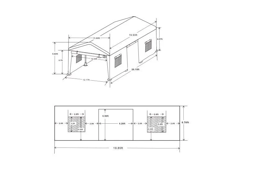 12x20 feet party tent heavy duty outdoor portable garage ventilated canopy carports car shelter