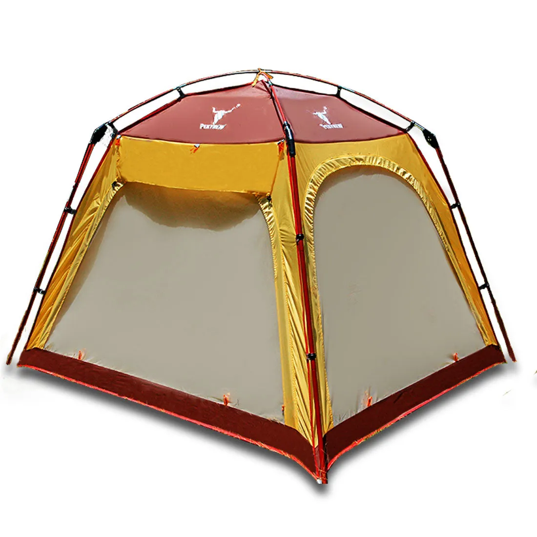 4 - 6 Person Man Family Camping Dome Tent Canvas Swag Hiking Beach Shade Shelter - red