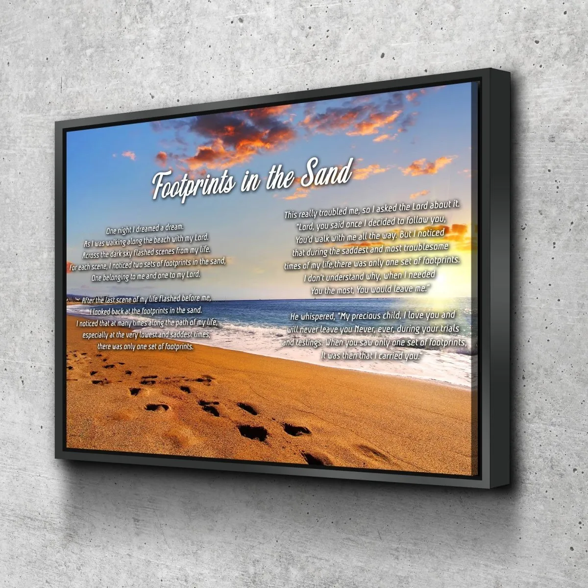 Bright Sun Footprints In The Sand Wall Art & Decor - Christian Canvas Wall Art