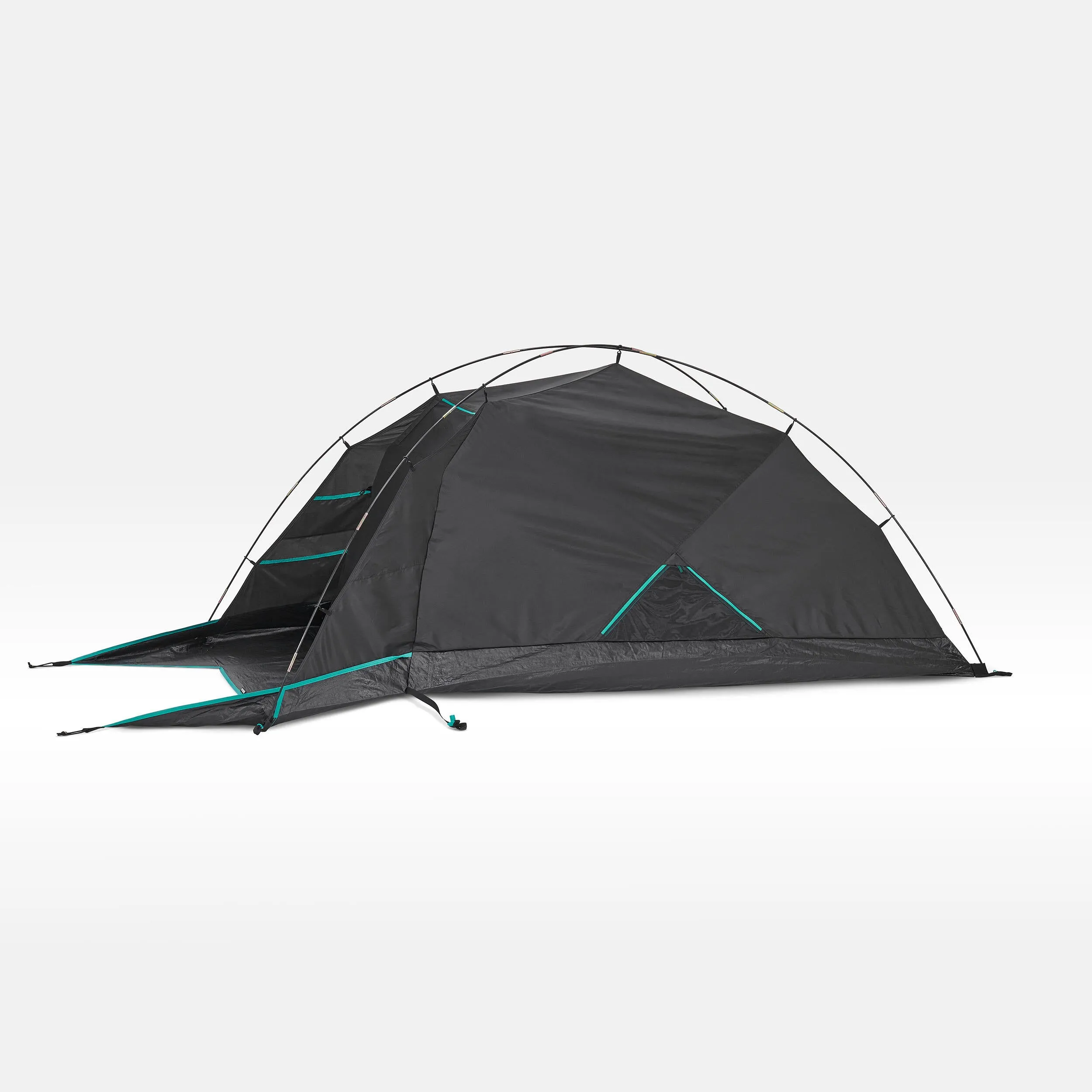 Camping tent Quechua Fresh & Black MH100 XL, grey/dark turquoise