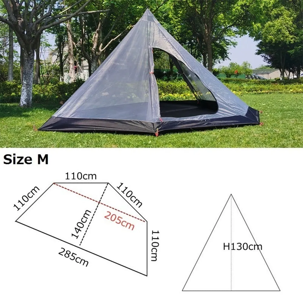 classic 4 Seasons Camping Inner Tent Rodless Ultralight Pyramid Tentâs Inner Tent 1-3 Person Portable Winter Camping Tent's Inner Teepee M