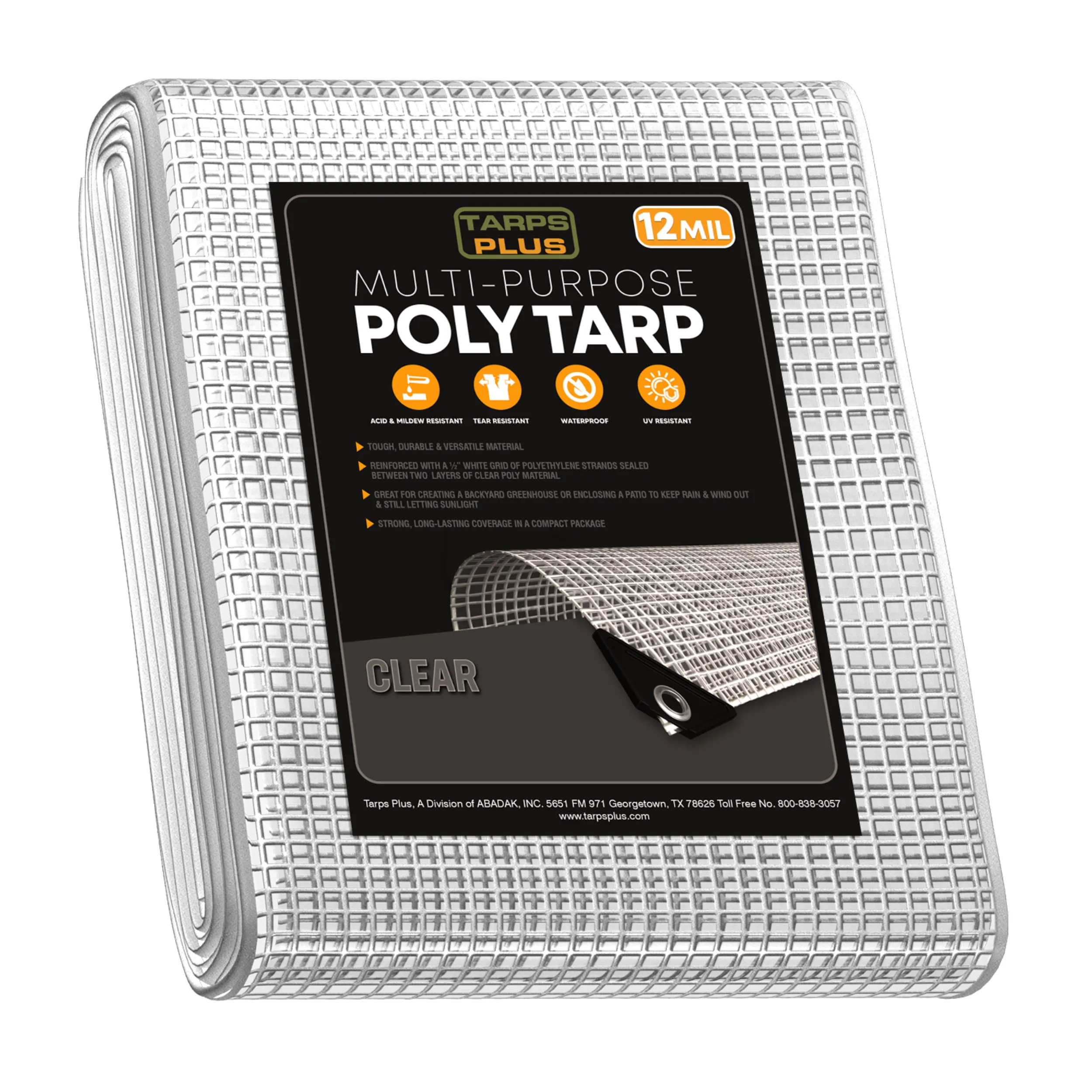 Clear Poly Tarp 10' x 16'