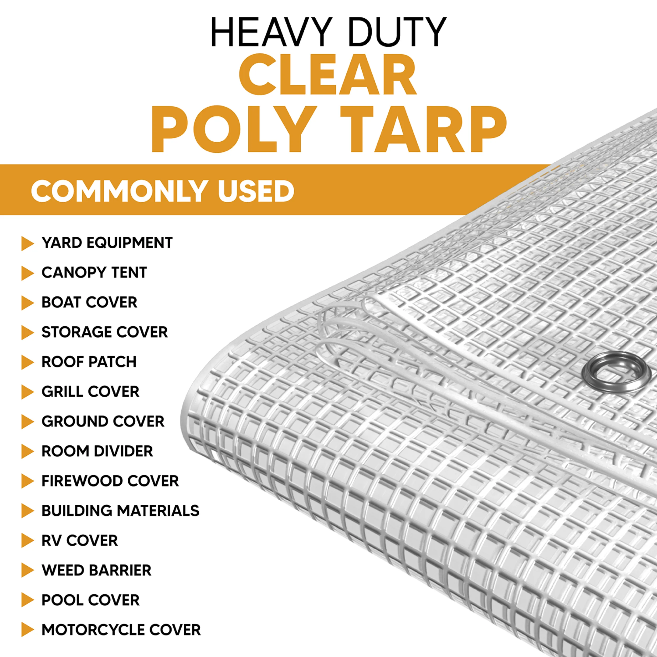 Clear Poly Tarp 10' x 16'