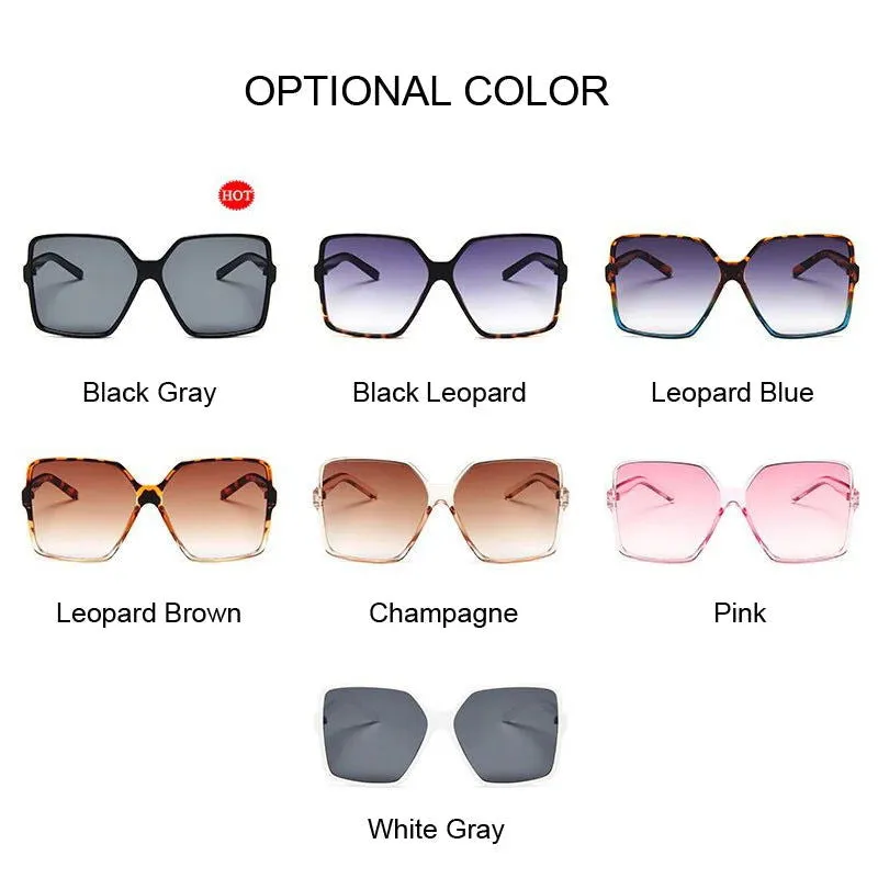 Colorful Oversized Square Frame UV Protection Sunglasses