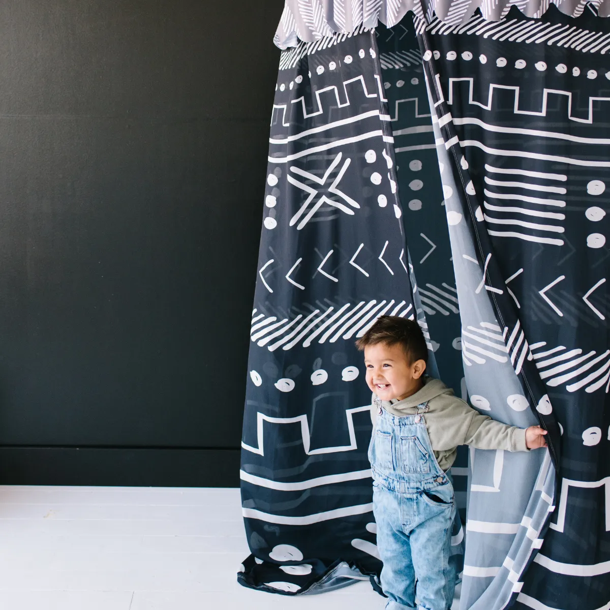 Custom Hanging Canopy Tent   Oversized Floor Pillow | Playful Aztec