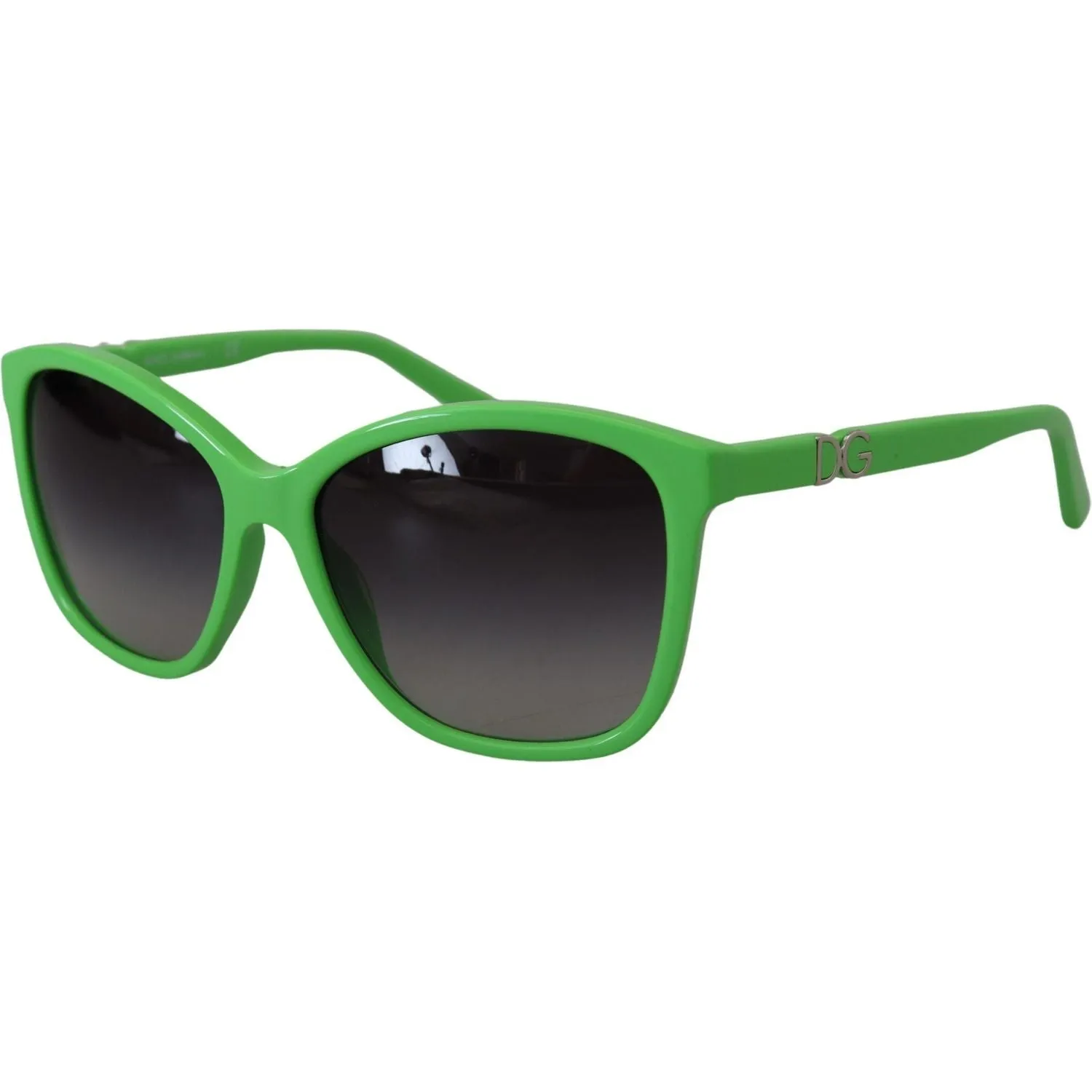 Dolce & Gabbana Chic Green Acetate Round Sunglasses