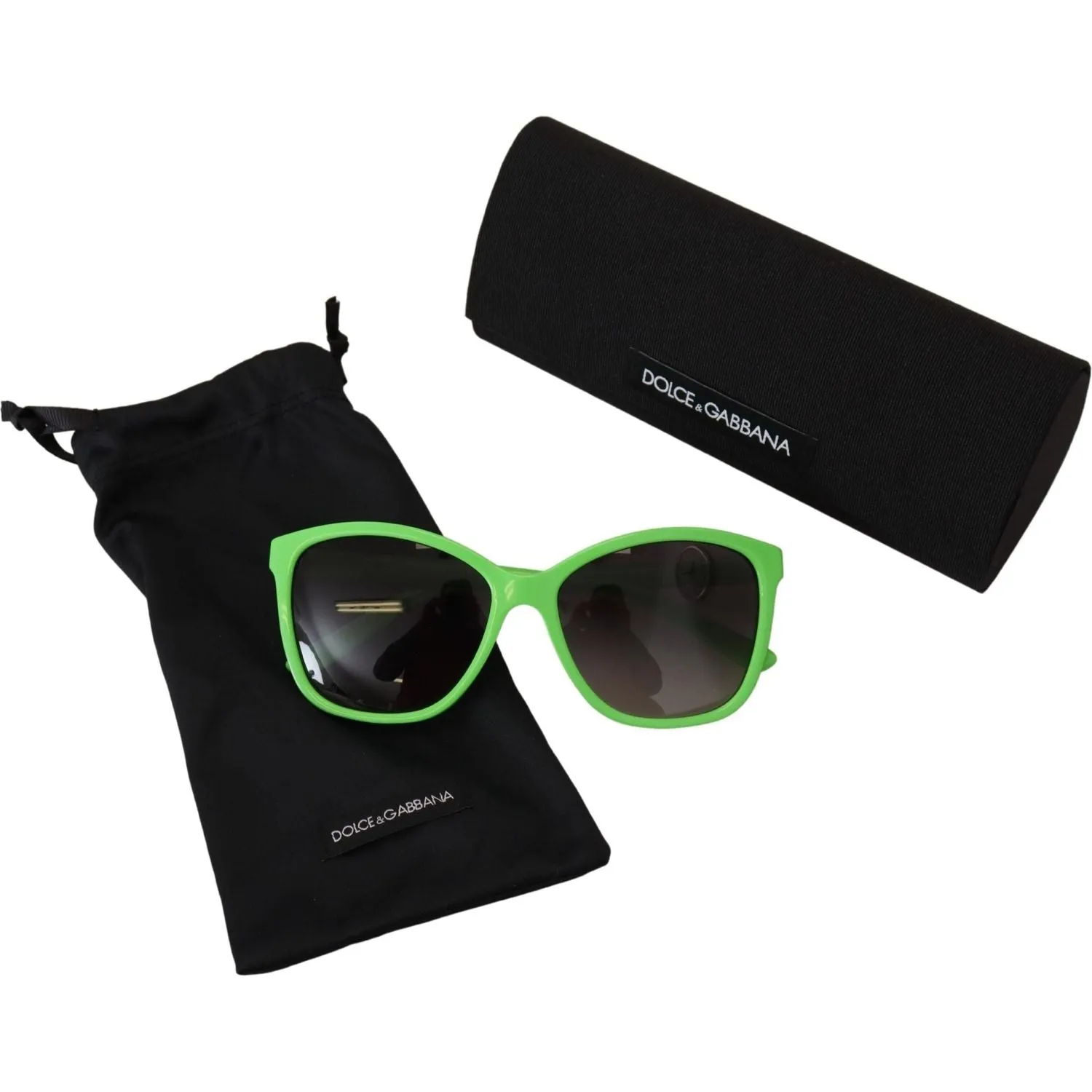 Dolce & Gabbana Chic Green Acetate Round Sunglasses