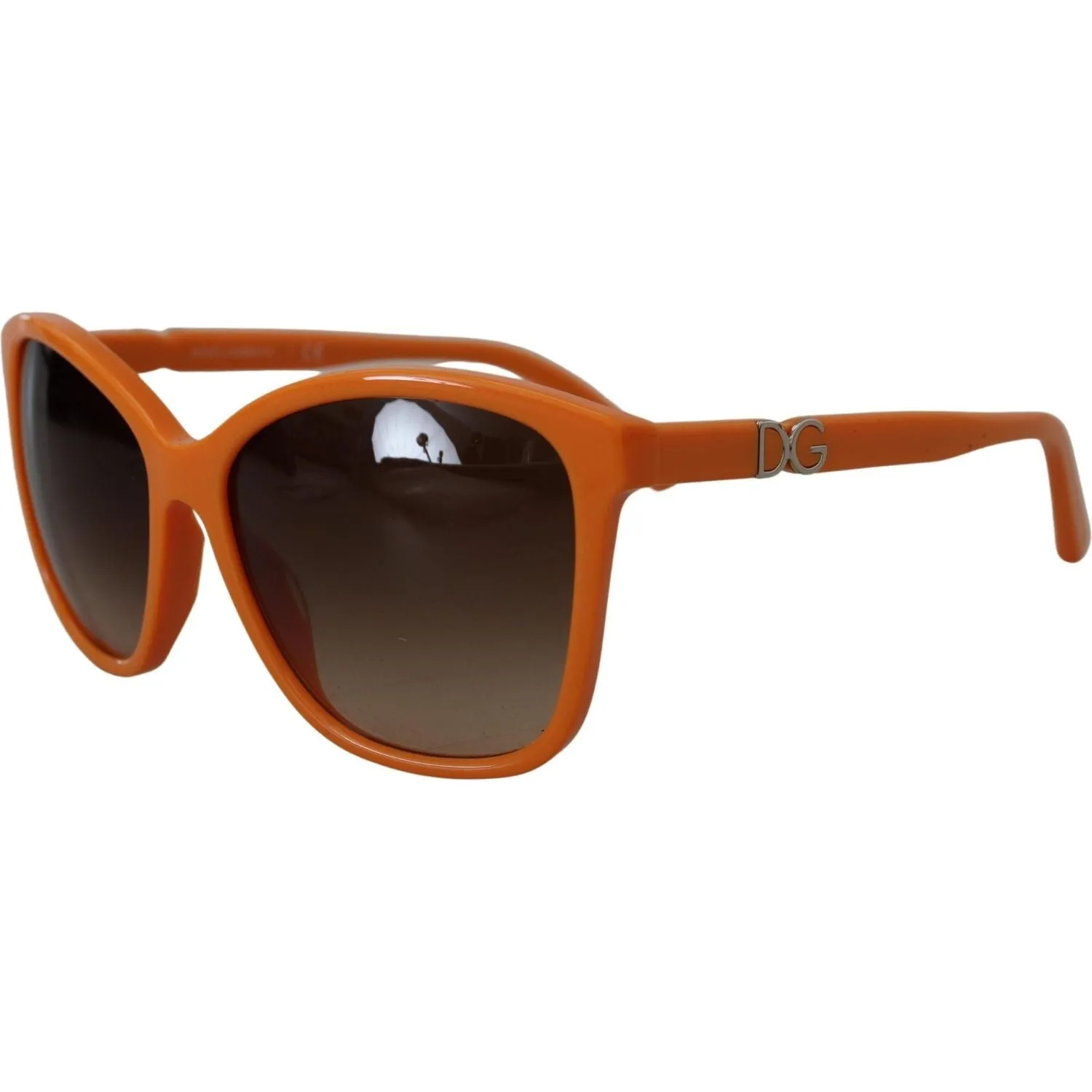 Dolce & Gabbana Chic Orange Round Sunglasses for Women