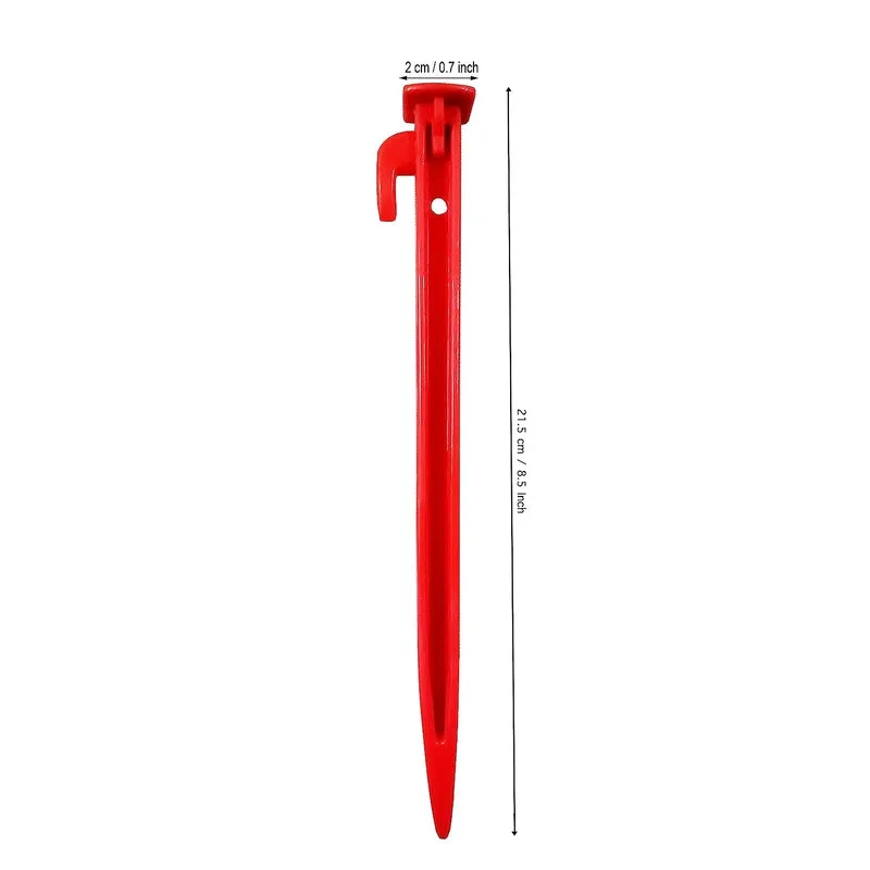 Fitfix Tent Stakes (Red, Pack of 20) | Ground Pegs Heavy Duty and Larger Durable Tent Pegs Spike Hook