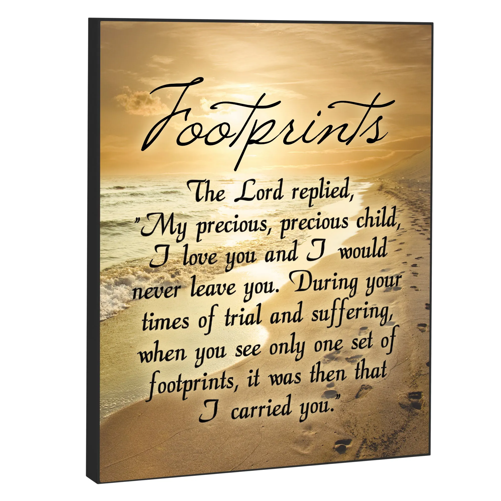 Footprints 8 x 10 Wood Print Overlay Wall Art Sign Plaque