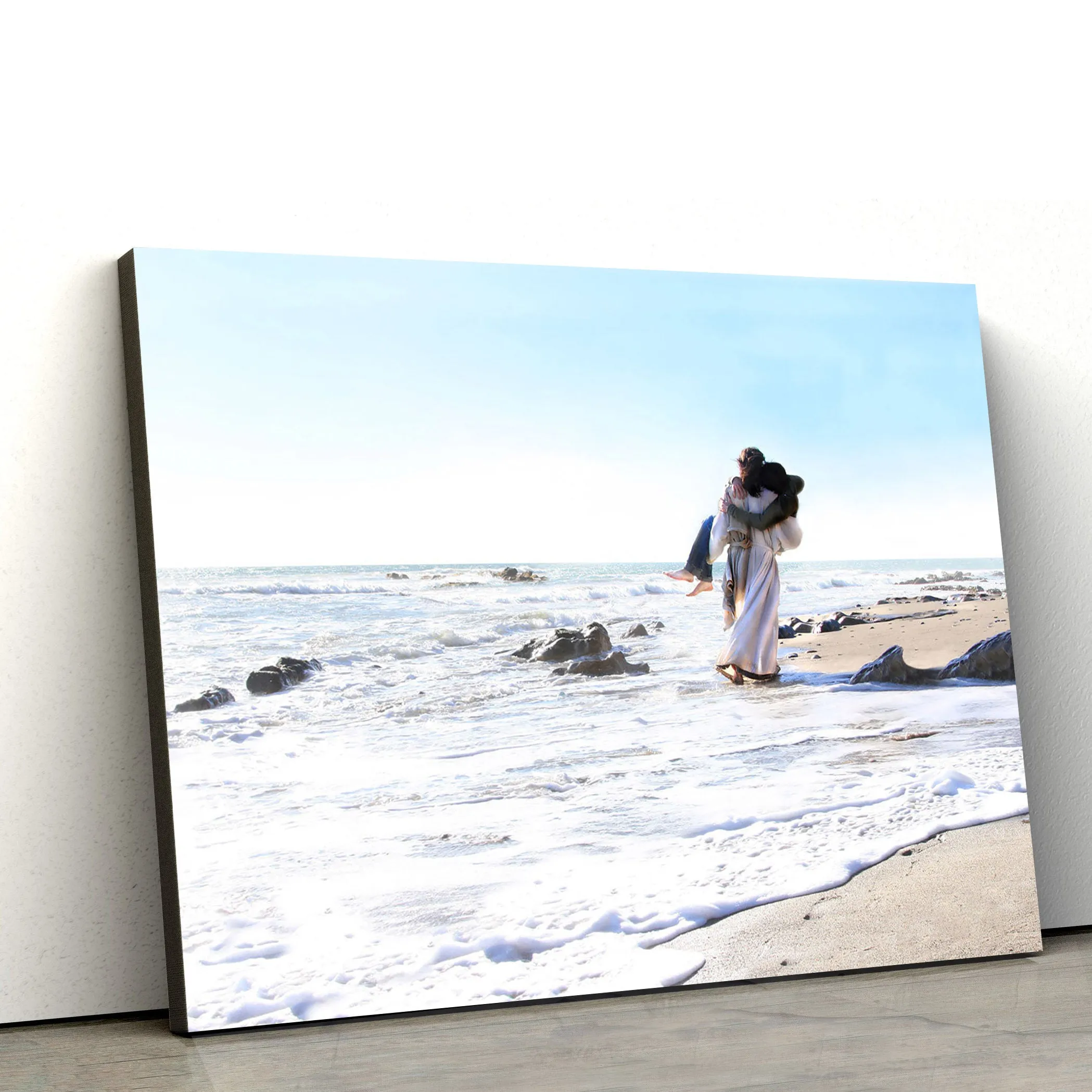 Footprints Canvas Wall Art - Jesus Picture - Christian Wall Decor