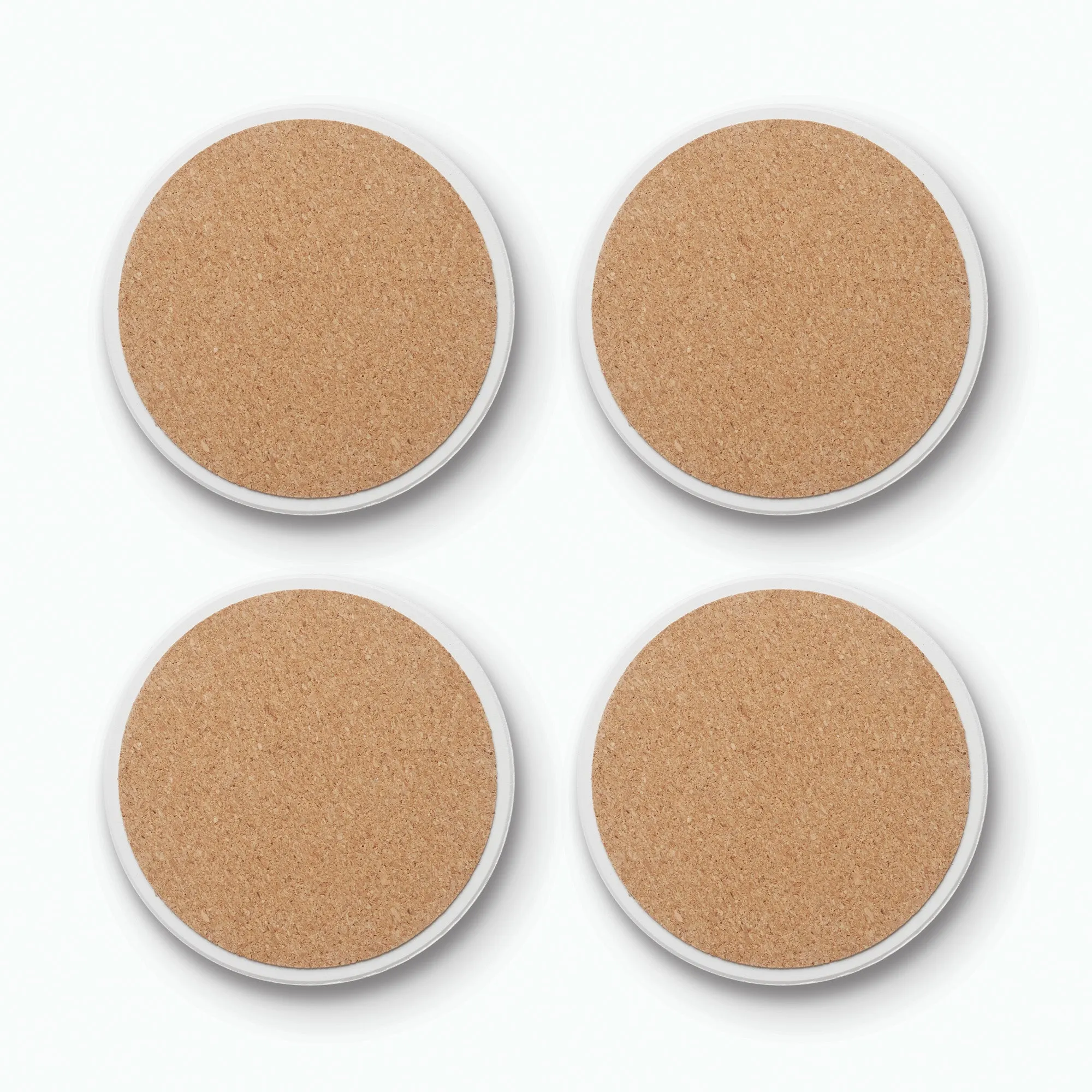 Footprints In Sand Brown 4 x 4 Absorbent Ceramic Round Coasters Pack of 4