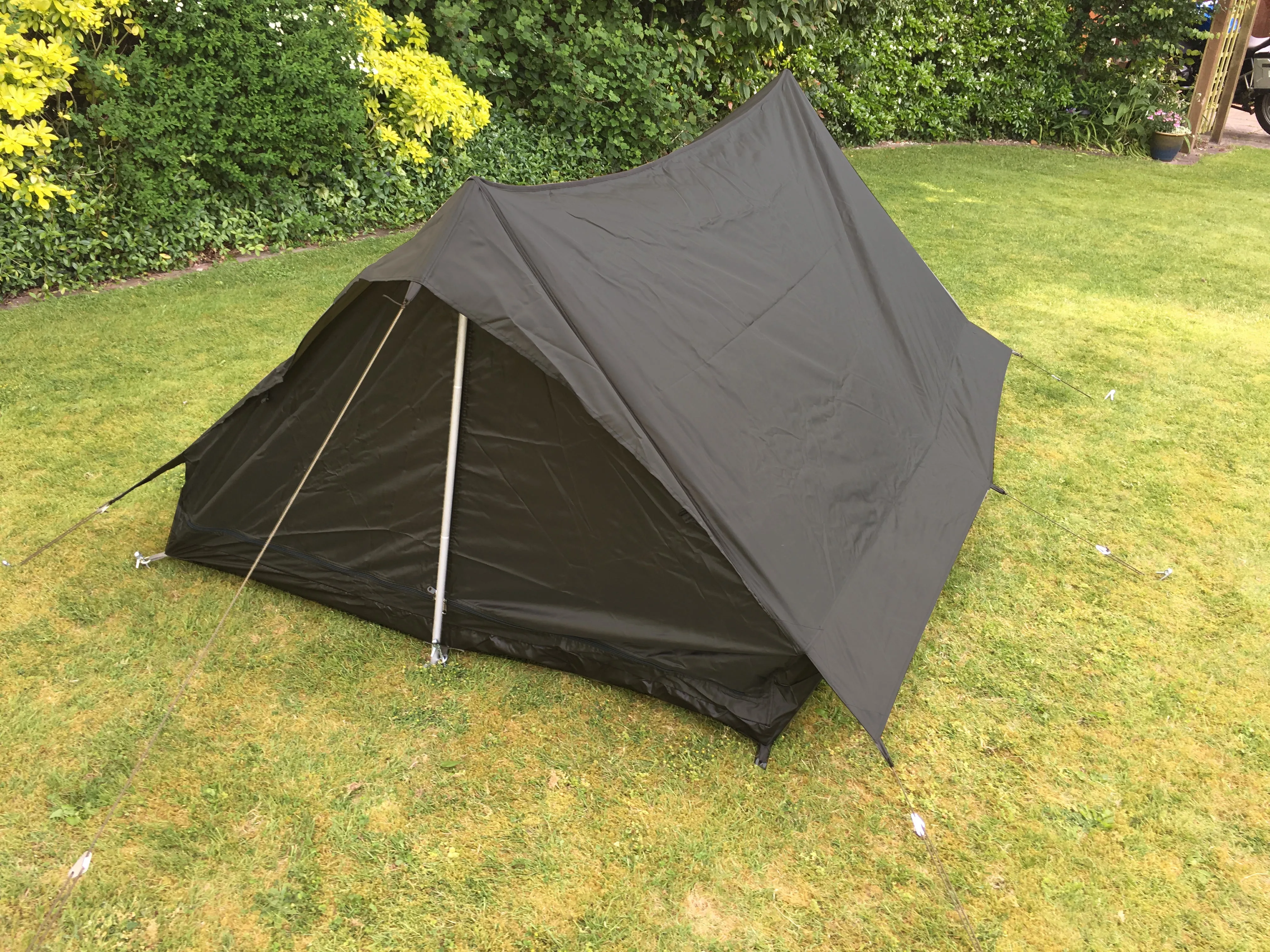 French army nylon two-man tent - one piece – DARK OLIVE GREEN