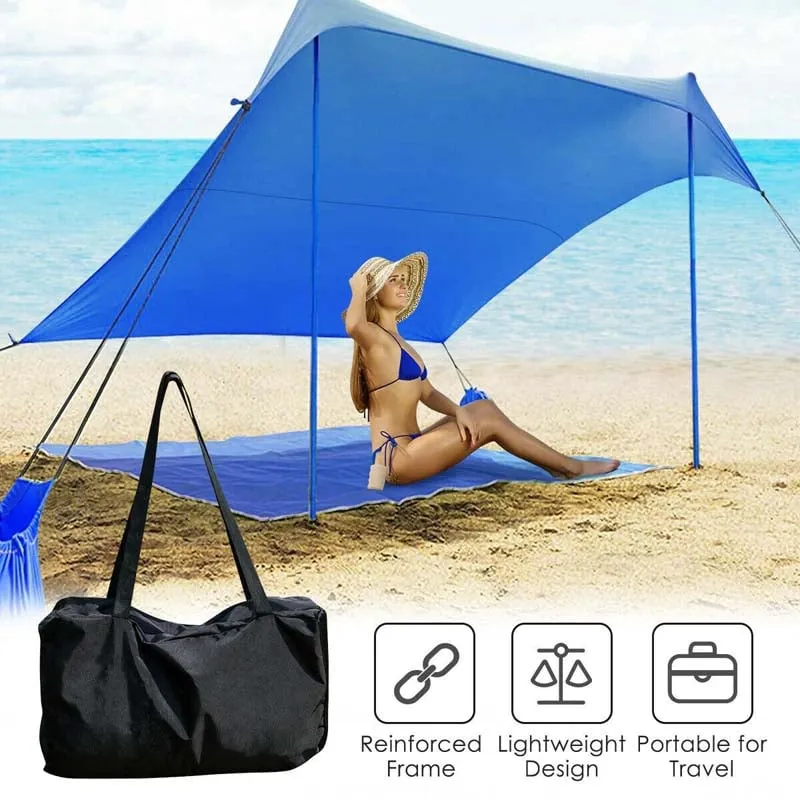 GrandShoppersHub  7' x 7' Family Beach Tent Canopy Sunshade