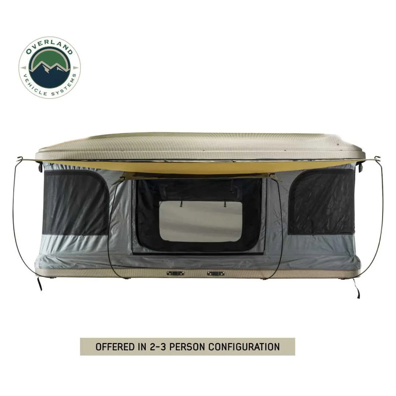 HD Bundu Hard Shell Pop Up Roof Top Tent - Grey Body & Green Rainfly