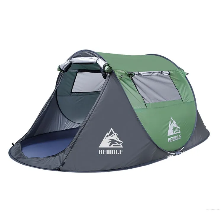 Hewolf 1766 Outdoor Automatic Windproof Quick-Opening Tent Camping Sunscreen Tent For 2-3 People (Army Green)