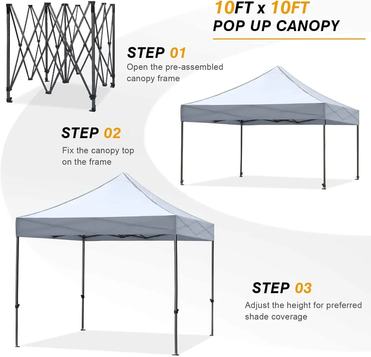 Invezo Gazebo Tent for Outdoor 10 x 20ft (35 kgs, Blue) with 3 Sided European Covers, Water Proof TentPortable & Foldable/Outdoor/Advertising Gazebo Canopy Tent 2 Mins Installation