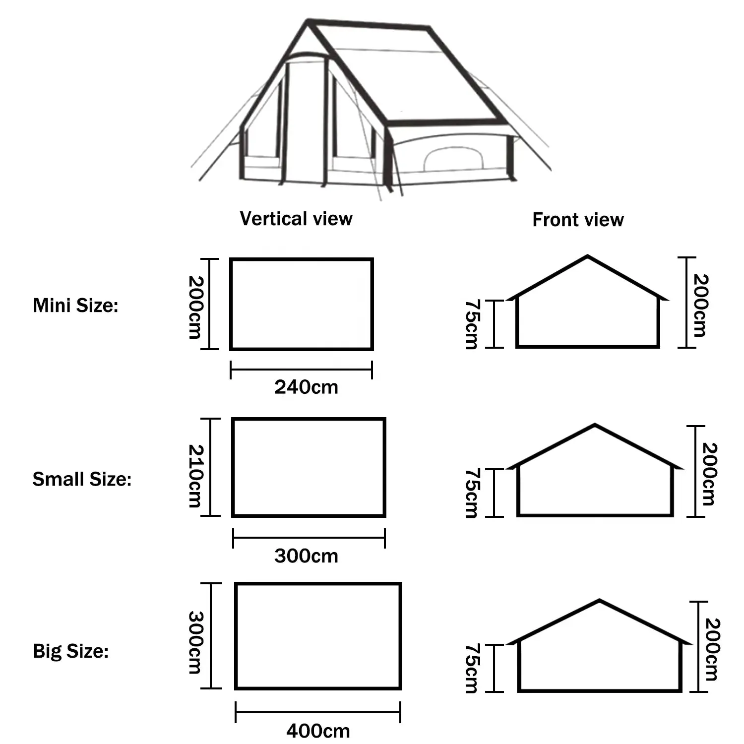 Lightweight Air Tent Camping Outdoor Quick Inflatable Wall Tents for Camping