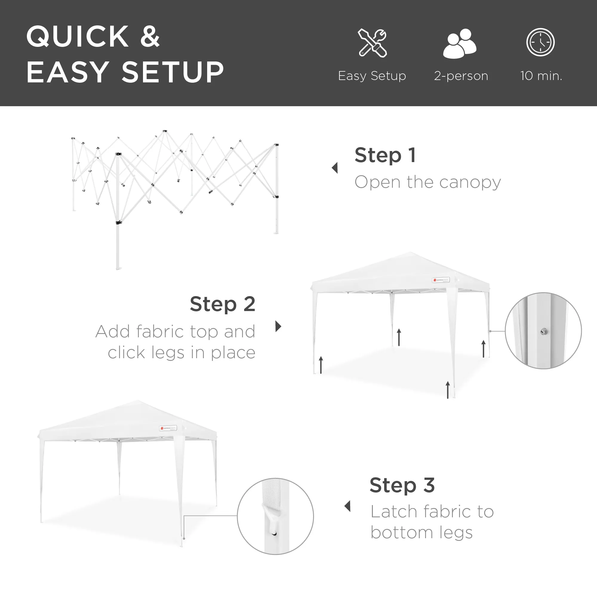 Outdoor Portable Pop Up Canopy Tent w/ Carrying Case, 10x10ft