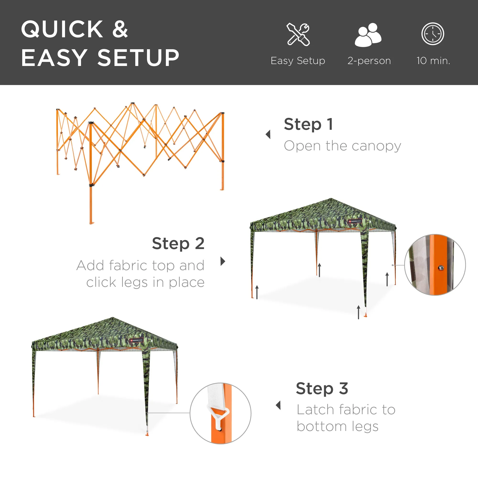 Outdoor Portable Pop Up Canopy Tent w/ Carrying Case, 10x10ft