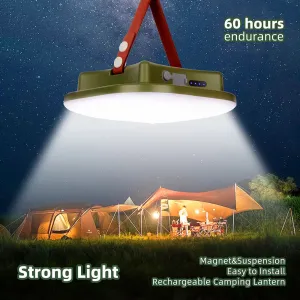 "Enhanced 15600mAh Rechargeable LED Camping Lantern with Magnetic Zoom Feature- Efficient and Versatile Portable Lighting Solution for Tents and Outdoor Work"