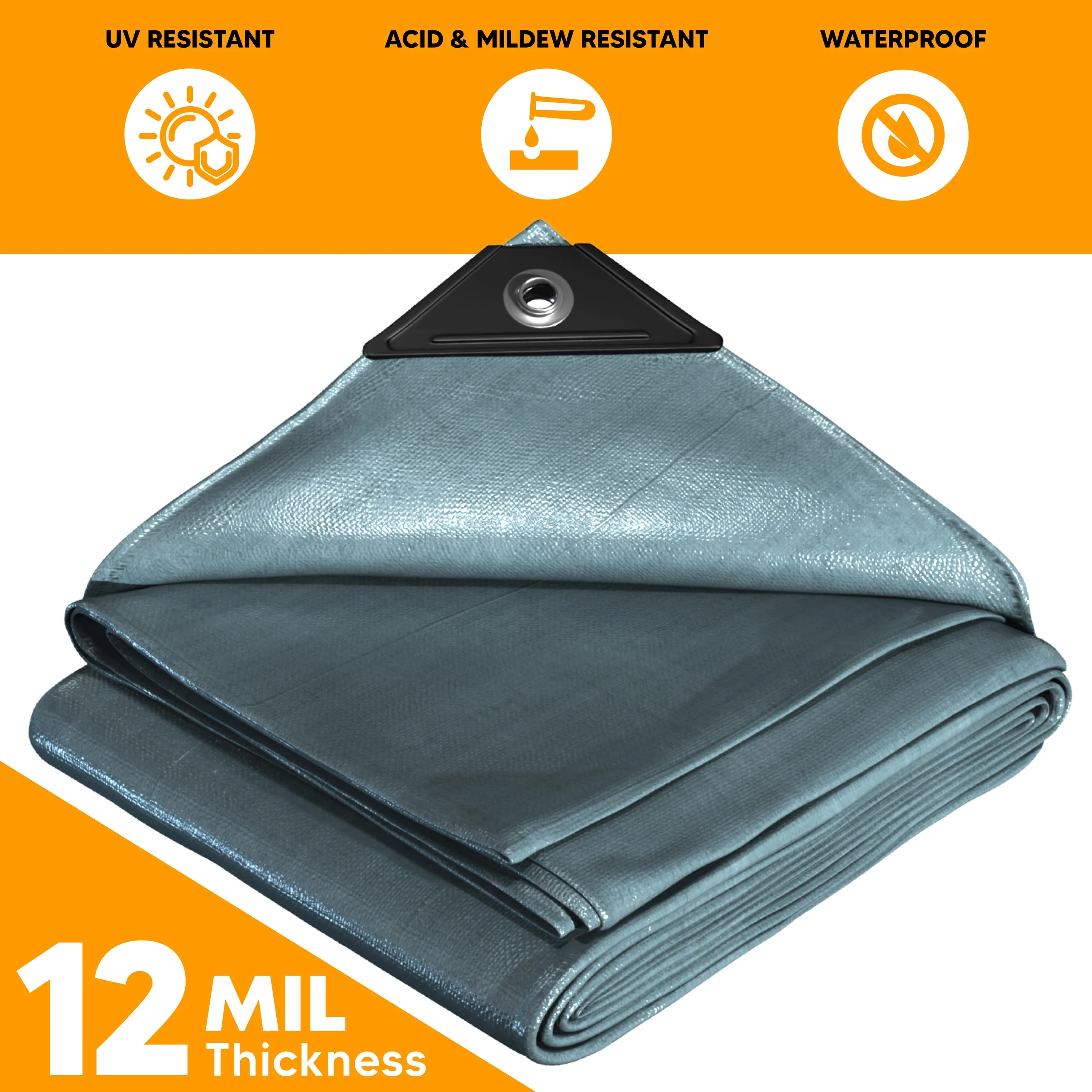 Silver Poly Tarp 10' x 20'