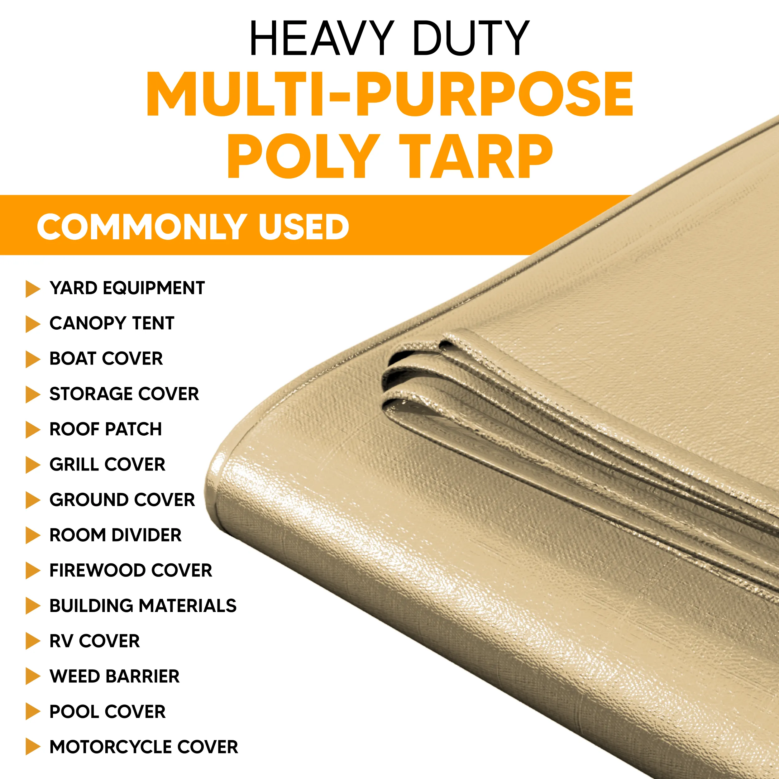 Tan Poly Tarp 10' x 20'