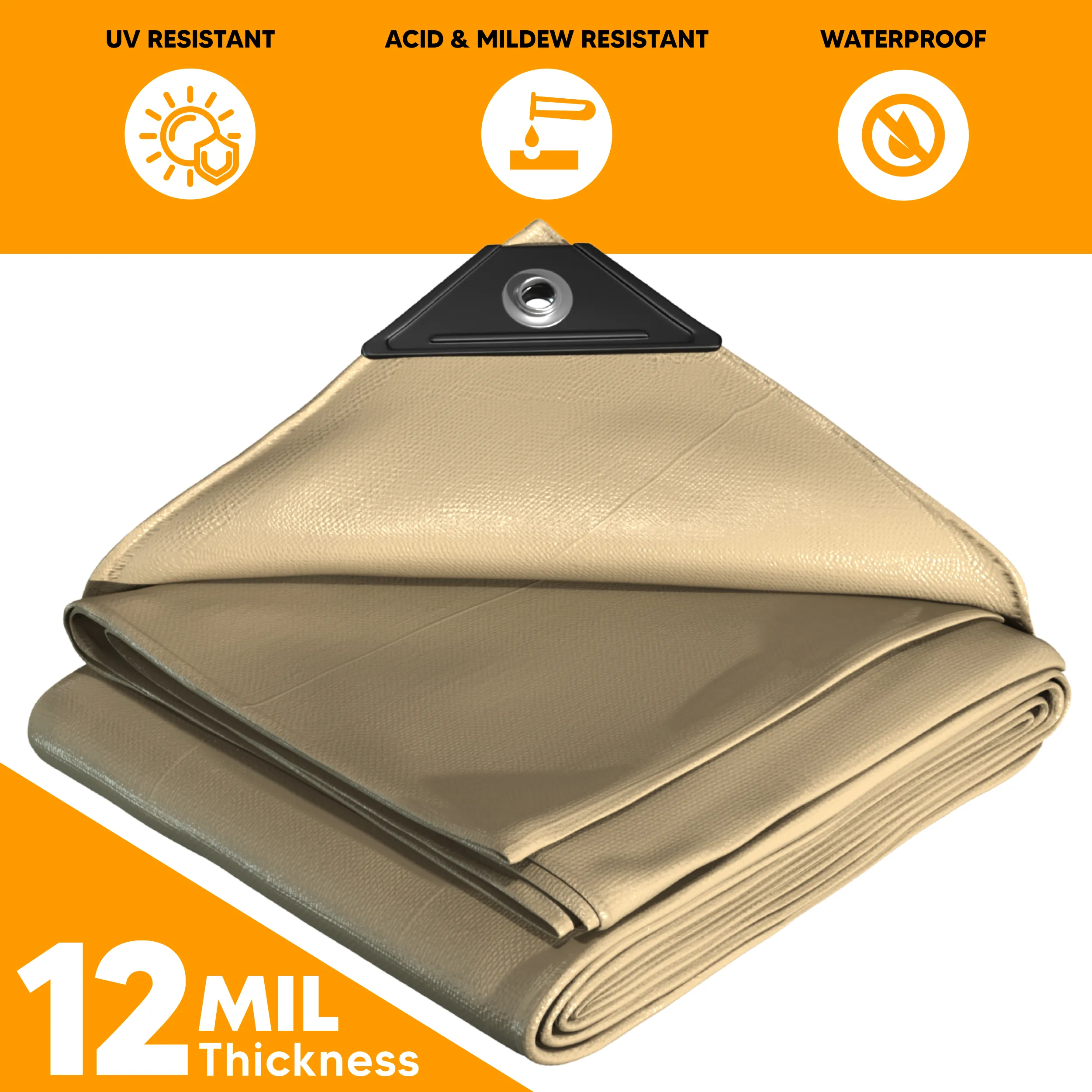 Tan Poly Tarp 10' x 20'