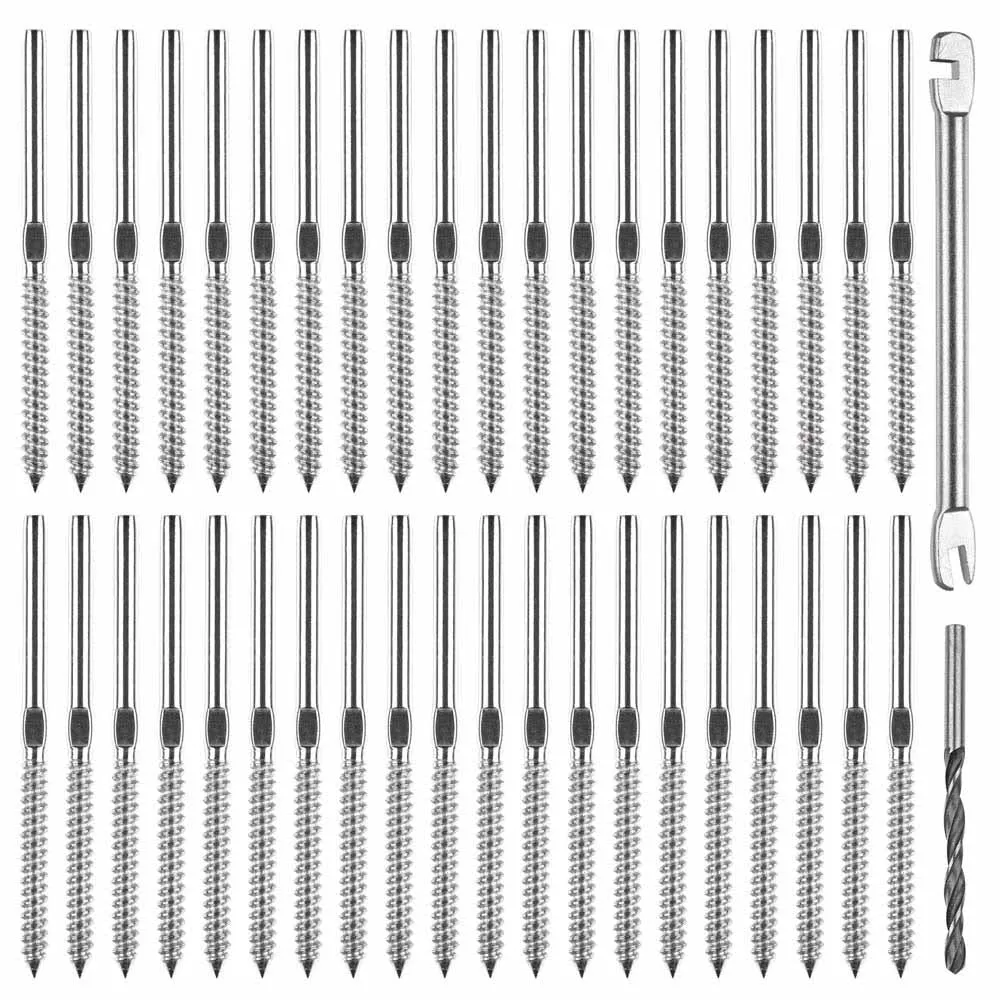 TheLAShop Left & Right Swage Lag Screw Terminal D1/8"-3/16" 40ct/Pack