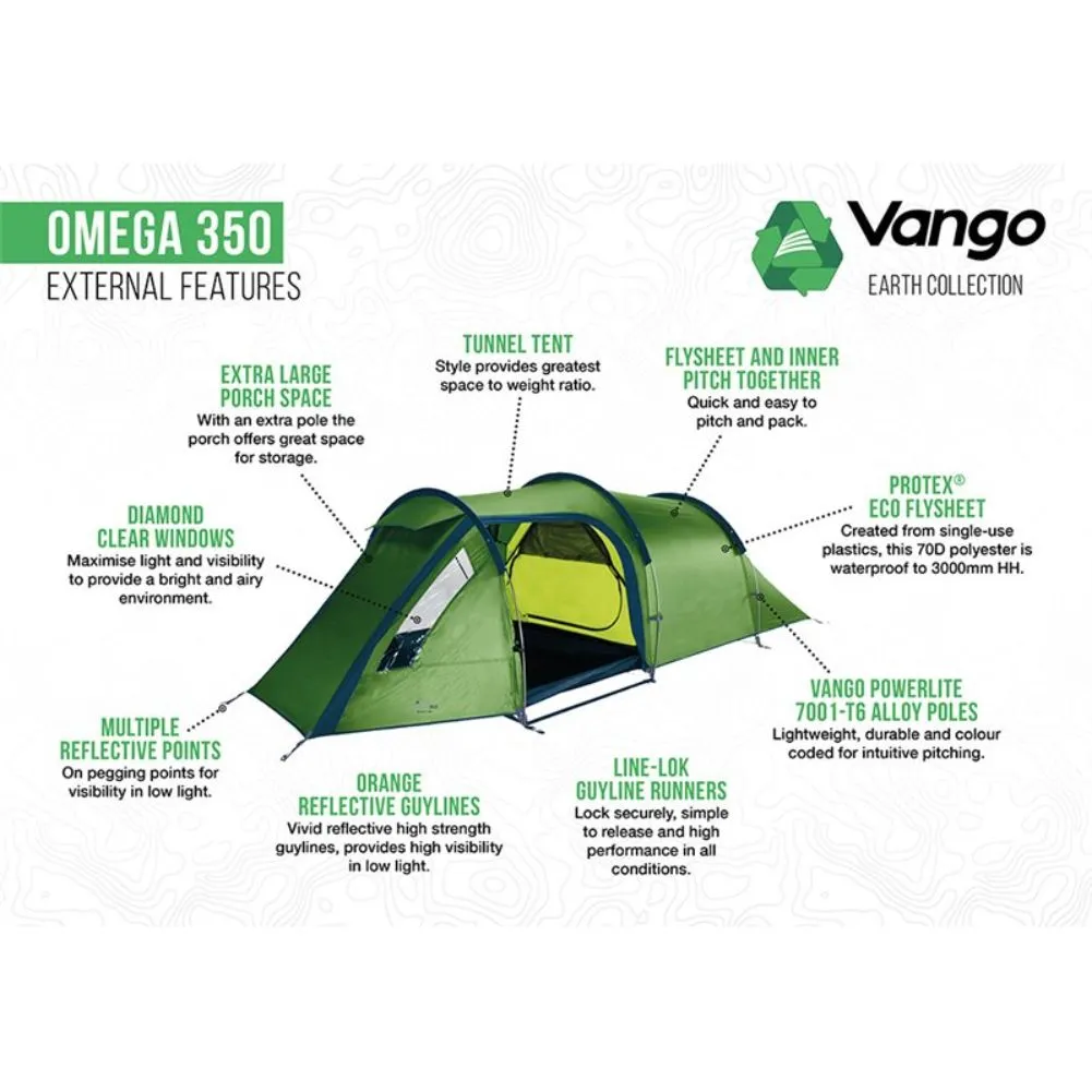 Vango Omega 350 Eco Tent - 3 Man Tent (2023)