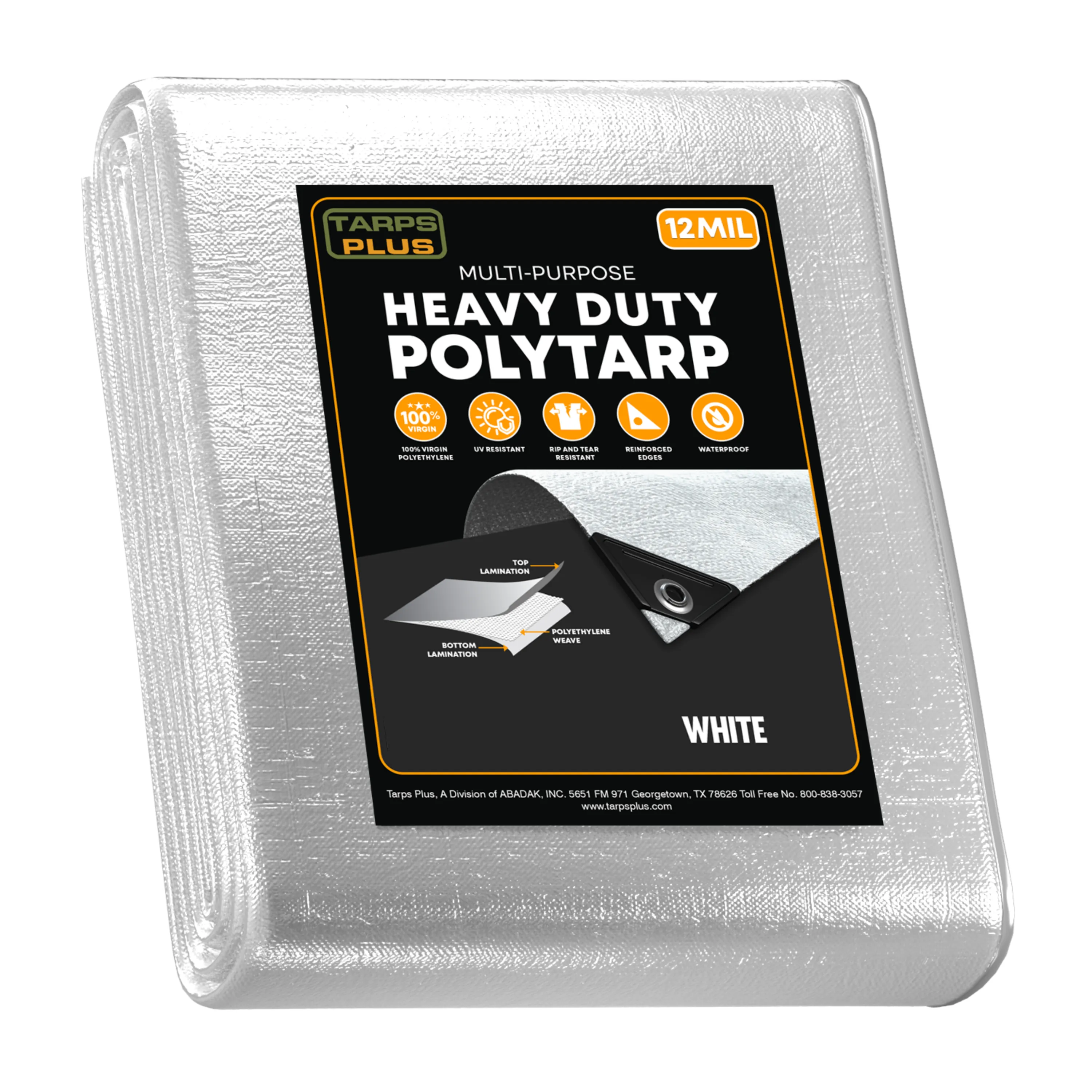 White Poly Tarp 6' x 30'