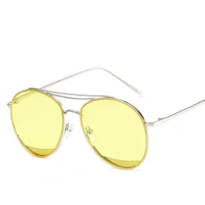 YELLOW AVIATOR DOUBLE BARRE SUNGLASSES