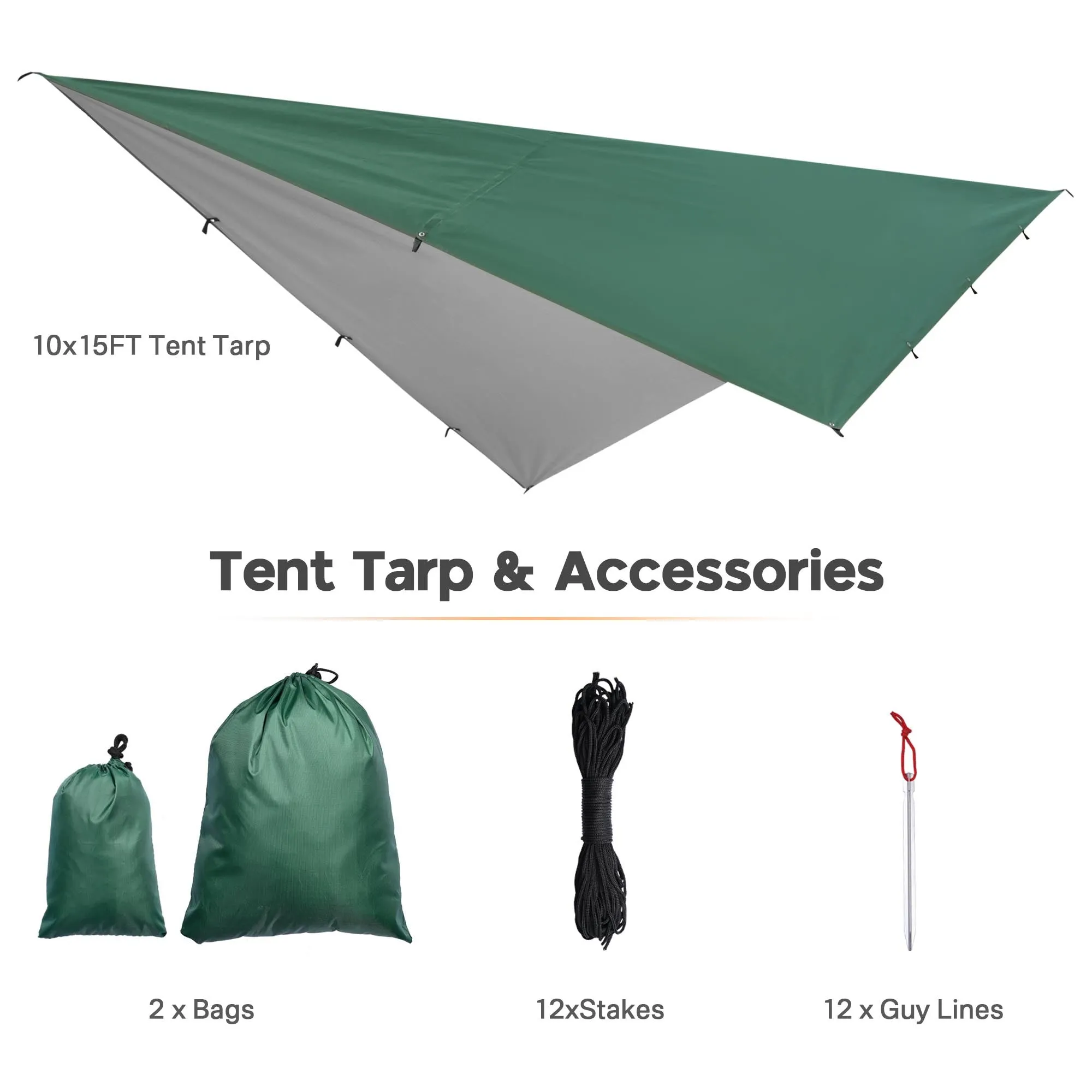 Yescom Camping Tarp Tent Footprint Shelter 10x13ft UV50  PU3,000mm