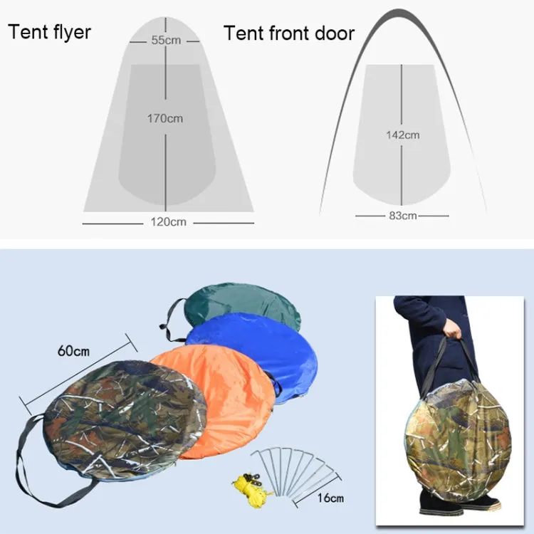 ZL8801 Single Foldable Outdoor Fishing Rainproof Sunshade Tent with Double-doors(Orange)